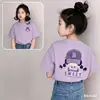 Camiseta Blanca de Algodón de Manga Corta para Niños Estilo Nuevo 2026 para Niños Medianos y Grandes Niñas Verano Manga Media Ropa Infantil Top Camiseta