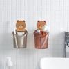 Estante de almacenamiento de pared para baño sin perforaciones con forma de taza Bear Hug, caja para guardar peines, pasta de dientes y cepillos de dientes.