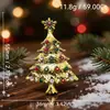 Broche Atacado Série de Natal Emblema de Metal Broche Simples em Formato de Árvore de Natal Broche Fofo Fabricante Atacado