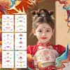 Tatuagem Adesivo Sobrancelha Estilo Dunhuang À Prova D'água Longa Duração Pó Brilhante Maquiagem Facial Estilo Antigo Traje Antigo Festival Dinastia Han Feminino Colorido Dia das Crianças