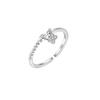 Anillo Abierto de Trébol de Cuatro Hojas con Incrustaciones de Flores y Diamantes para Mujer, Nuevo Anillo de Dedo Índice con Cadena y Flor de Rosa de Moda 2026, de Nicho y Único
