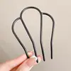 Grampo de Cabelo de Pérola em Forma de U Ferramenta Moderna para Penteado de Coque Despojado Grampo Diário Acessório de Cabelo de Luxo Estilo Coreano Feminino