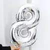 0-9 Plata 16 pulgadas Dorado Globo de Número de Papel de Aluminio Decoración Festival de Película de Aluminio