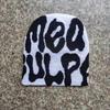 Gorro de lana Joker de moda coreana, gorro de punto cálido y frío para otoño e invierno, gorro jacquard con letras de tendencia europea y americana, transfronterizo.