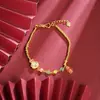 Novo Estilo Chinês Antigo Sha Pulseira Dourada Corrente Nacional Vento Palaciano Gota de Óleo Coelho Mestre Paz Alegria Pulseira Joias de Alta Qualidade Femininas