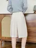 Pantalones Cortos de Lino Tencel Lavado para Mujer, Verano Finos Sueltos de Cintura Alta Pierna Ancha, Pantalones Cortos de Largo Medio de Algodón y Lino Estilo Old Money