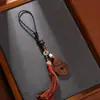 Colgante de Madera Estilo Étnico Tallado a Mano con Madera de Rayo y Motivos de Valle de Fantasmas de Montaña, Adecuado para Uso Personal, Colgante de Coche o Colgante de Bolsa