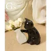 Florero de Cerámica para Arreglos Florales con Temática de Gatos, Pieza Decorativa de Alta Gama para Flores Secas e Hidroponía, Adecuado para Mesa de Comedor, Sala de Estar y Decoración Artística de Entrada