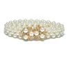 Cinturón decorativo para mujer, estilo coreano, fino, con cadena de perlas y elegante elástico con cuentas para falda.