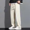 Pantalones Waffle Nuevos 2023 Marca Trendy para Hombre Pierna Ancha Casuales Primavera y Otoño Sueltos Rectos Trendy Piso Trendy Pantalones
