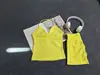 Df Nuevo Conjunto de Chalecos Deportivos, Sujetadores de Cuello Halter, Pantalones Cortos Deportivos para Correr al Aire Libre