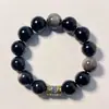 Grão Grande Natural Prata Yaoshi Mantra de Seis Caracteres 14mm Pulseira para Homens e Mulheres Pulseira