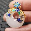 Xinjiang Hetian jade branco repolho pingente de jade Anel de jade dourado fivela de jade pingente sem palavras colar pingente pingente de jade