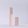 Pincel de silicone para lábios com tampa, pincel para corretivo, mini pincel de batom, tipo gelatina, pincel para lip tint macio, cabeça redonda, pincel de maquiagem multiuso