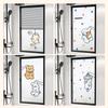 Pegatina de Vidrio para Baño de Animales Lindos Translúcida Opaca Anti-Miradas Indiscretas Dibujos Animados Película para Ventana de Baño Vidrio Esmerilado