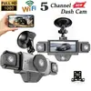 Cámara de salpicadero de nuevo modelo transfronteriza de cinco canales con Wifi, visión nocturna infrarroja de 5 vías, grabador 4K, monitorización de aparcamiento de 24 horas