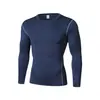 Ropa Deportiva Ajustada para Exteriores Ropa de Fitness Alta Elasticidad Transpirable Manga Larga Absorbente de Humedad Secado Rápido Ropa de Entrenamiento Deportivo para Hombre Capa Base