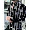 Camisa casual de rayas para hombre, estilo fino de verano, elegante camisa de manga larga de talla grande para hombre para los mercados transfronterizos europeo y estadounidense