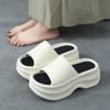 2024 Nuevas Pantuflas de Tacón Alto con Plataforma Gruesa Sensación de Caca para Mujer, Calzado de Exterior de Moda, Chanclas de Cuña de Verano Transfronterizas Tendencia