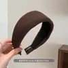 Faixa de cabeça de algodão e linho de aba larga para mulheres, copa alta, simples e elegante, acessório de cabelo versátil e moderno