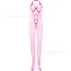 Nueva Colección Primavera 2025: Body Sexy de Malla con Alta Elasticidad y Mezcla de Nailon, con Entrepierna Abierta y Diseño Hueco en el Cuello Halter
