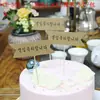 Decoración Pequeña Flor Fresca Papel Kraft Inserto para Pastel Mesa de Postres Bandera Decorativa Pastel de Cumpleaños Suministros para Fiesta