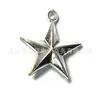 Decoraciones para árbol de Navidad de venta caliente, accesorios, 2 cm, doble cara, tridimensional, pequeña, de cinco puntas, tarjeta de decoración para pastel de Navidad, accesorios