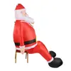 2.4m Papá Noel Inflable Sosteniendo Bolsa de Regalos en la Mano Papá Noel Sentado Inflable Luminoso LED Inflable de Bienvenida Inflable