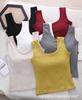 Primavera y Verano Nuevo Estilo Chaleco Base sin Mangas con Almohadilla en el Pecho, Ropa Interior Versátil de Color Puro, Top Exterior Ajustado para Mujer