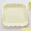 Nuevo Juego Desechable de Cuchillo, Tenedor y Cuchara Amarillo Traje Falda de Mesa Vaso de Papel Charola de Papel Banner Feliz Cumpleaños