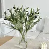 Plantas Simuladas de Color Verde Hoja de Olivo, Suministro Directo de Fabricantes Transfronterizos, Flores Artificiales Decorativas, Accesorios para Fotografía de Bodas, Flores Artificiales, Productos Transfronterizos Más Vendidos