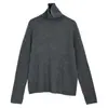 Suéter de cuello alto para mujer de lana de cachemira de alta calidad, nuevo suéter cálido de costilla ajustado de lana merino para otoño e invierno para mujer