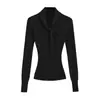 Suéter de Punto Gris Ligeramente Transparente Estilo Coreano para Mujer, Otoño, Impresionante Prenda Interior, Elegante, Corte Ajustado, Petite, Top Básico de Manga Larga