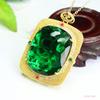 Aiyu Joyería Vintage Europea y Americana Colgante de Vidrio Huevo de Paloma Verde Collar de Esmeralda Sintética Venta al por Mayor S5021606