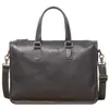 Bolsa de ombro masculina casual de couro de vaca de primeira camada para o dia a dia, bolsa de ombro executiva, bolsa de escritório simples de grande capacidade para computador