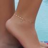 Nueva decoración para el pie cadena de labios simple chapada en oro hecha a mano decoración para el pie moda arena playa aleación pequeña estrella de cinco puntas estrella de mar tobillera