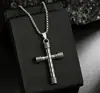 Cadena Sencilla de Personalidad Hip-Hop para Clavícula Accesorios Cadena de Suéter con Colgante de Cruz Retro Transfronteriza de Acero de Titanio Europeo y Americano