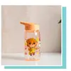 Taza de Hielo de Verano 2024 Caricatura de Frutas Taza de Plástico Estudiante Adulto Taza con Popote Doble Capa de Plástico Refrigerada Taza de Hielo Picado