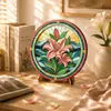 Pintura Decorativa Paisaje Flor de Lirio Creativa de Madera Transfronteriza Pintura para Colorear DIY Adorno de Decoración para el Hogar Grabado Láser