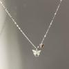 Colar de borboleta em prata pura 999 feminino design de nicho luxo leve zircônia corrente clavicular estilo ins pingente brilhante