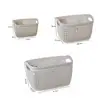 Cesta de Armazenamento Quadrada Tecida para Mesa de Escritório Banheiro Cozinha Lanches Cosméticos Suporte de Armazenamento Grande, Médio e Pequeno