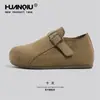 Moda Global Sapatos Birkenstock para Mulheres 2025 Novo Outono/Inverno Botas de Neve Espessadas Forradas com Lã Sapatos de Algodão Quentes para Calçar