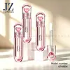 En Stock Mango Redondo Grueso Transparente Rosa Plateado Corazón de Cebolla Tubo de Brillo Labial Tubo Vacío de Plástico Material de Empaque