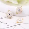 Venta al por mayor de fábrica Collar con colgante Ojo de Diablo Blanco Perlado Accesorios de Joyería con Cuentas de Ojo con Agujero para Pulseras