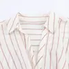 Outono de 2026 Novo Moda de Rua Europeia e Americana Transfronteiriça Feminina Camisa de Manga Longa com Listras Metálicas w025 12693