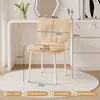 Mesa de Maquiagem Influenciadora de Nail Art Banqueta Simples Luxo Leve Encosto Quarto Vestir Casa Meninas Cadeira Creme