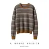 Novo Suéter de Cashmere Outono e Inverno para Mulheres, Versátil para o Trabalho, Elegante e Emagrecedor, Rejuvenescedor, Gola Redonda, Blusa de Manga Longa