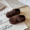 Novos Calçados Birkenstock Infantis Primavera/Outono 2026 Unissex Retro Solado Macio Sapatos Individuais Bebê Couro Fosco Sapatos Slip-on de Couro