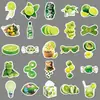 50 Hojas Pegatinas Ins Verde Lima Fruta Realista Lima Verde Comida Pequeñas Frescas Impermeables Decorativas para Diario