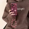 Pulseira de Estrela Aplicável à Capa de Celular iPhone 18 Pro 16 Furos Precisos Grão de Couro iPhone 17 Silicone 15 Janela Grande 14